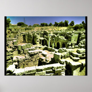 ruins corinth greece poster