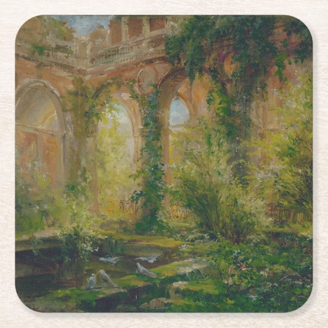 Ruins – Cour des comptes Ballroom Square Paper Coaster (Front)