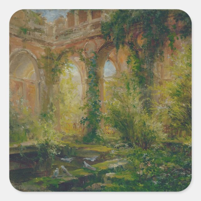 Ruins – Cour des comptes Ballroom Square Sticker (Front)