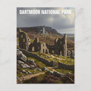 Ruins in Dartmoor National Park Travel Postcard