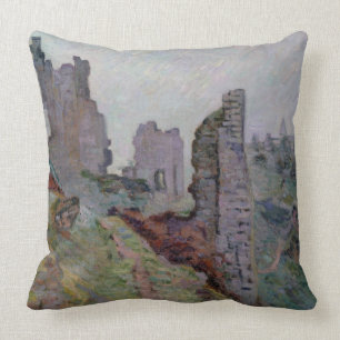 Ruins in the Fog at Crozant, 1894 (oil on canvas) Cushion