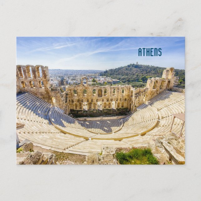 ruins of ancient theatre of Herodion Atticus Postcard (Front)