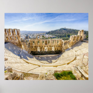 ruins of ancient theatre of Herodion Atticus Poster