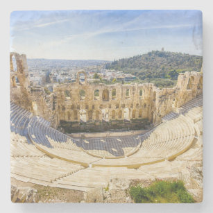 ruins of ancient theatre of Herodion Atticus Stone Coaster