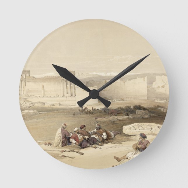 Ruins of Baalbec, May 5th 1839, plate 77 from Volu Round Clock (Front)