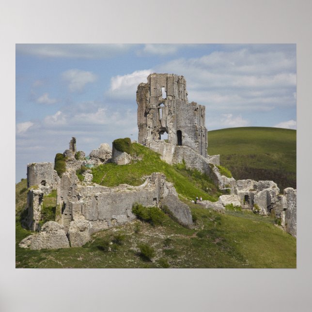 Ruins of Corfe Castle, near Wareham, Dorset, Poster (Front)