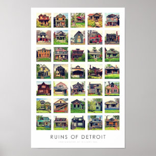 Ruins of Detroit Poster - Abandoned Homes