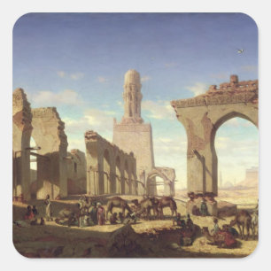 Ruins of the Mosque of the Caliph El Haken Square Sticker