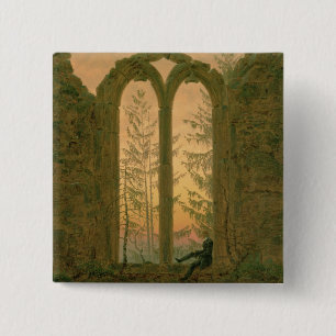 Ruins of the Oybin Monastery 1835-40 15 Cm Square Badge