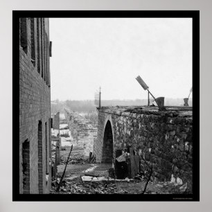 Ruins of the Richmond & Petersburg Bridge 1865 Poster