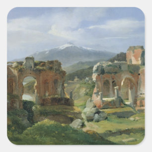 Ruins of the Theatre at Taormina Square Sticker