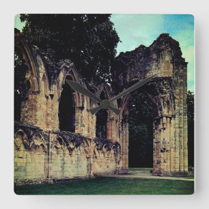 Ruins Square Wall Clock