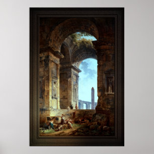 Ruins With An Obelisk In The Distance Poster
