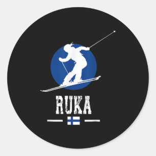 Ruka Finland Ski Resort Rukatunturi Kuusamo Skiing Classic Round Sticker