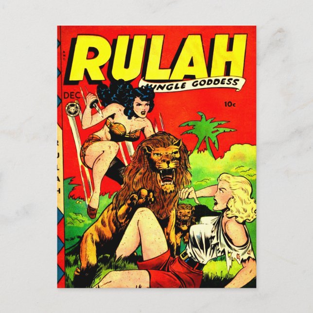 Rulah and a Big Scary Lion Postcard (Front)