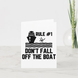 Rule 1 Don't Fall Off The Boat Boating Card