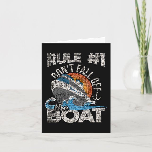 Rule 1 Don't Fall Off The Boat - Cruise Cruising C Card (Front)