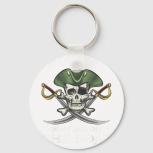 Rule #1 Dont Fall Off The Boat Cruise Pirate Party Key Ring