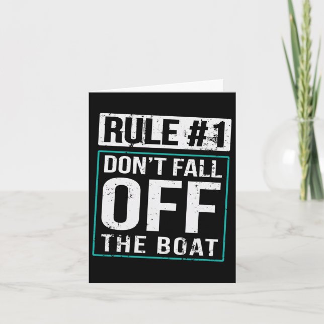 Rule #1 Don't Fall Off The Boat Cruise Trip Cruisi Card (Front)