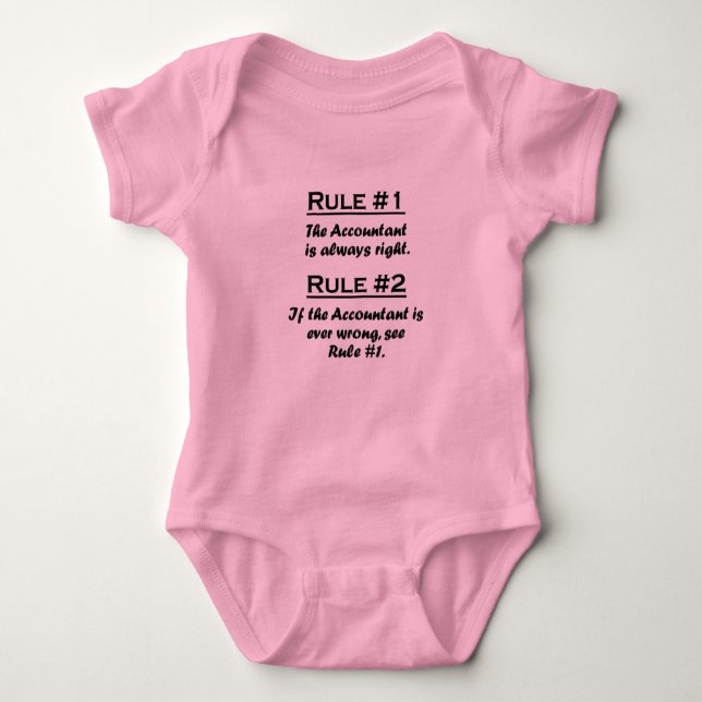 Rule Accountant Baby Bodysuit (Front)