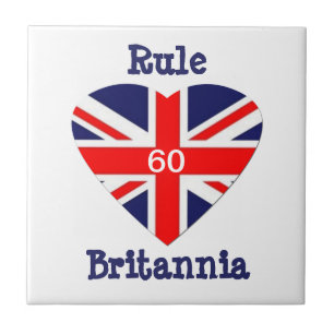 Rule Britannia! 60-Union Jack Heart Tile