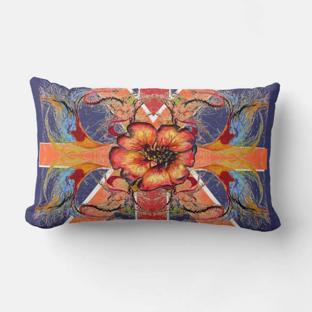 Rule Britannia  Elegant Union Jack Fantasy Lumbar Cushion (Front)