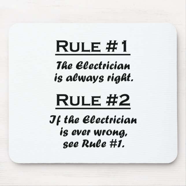 Rule Electrician Mouse Pad (Front)
