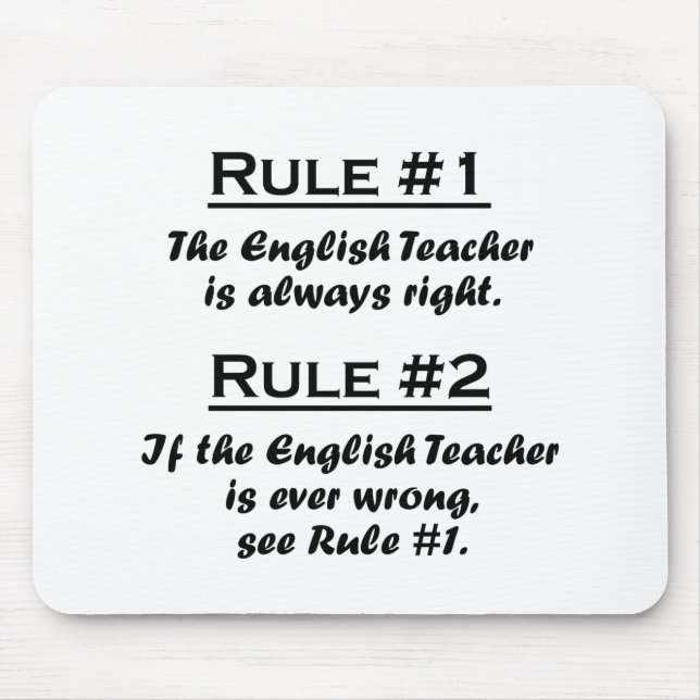 Rule English Teacher Mouse Pad (Front)
