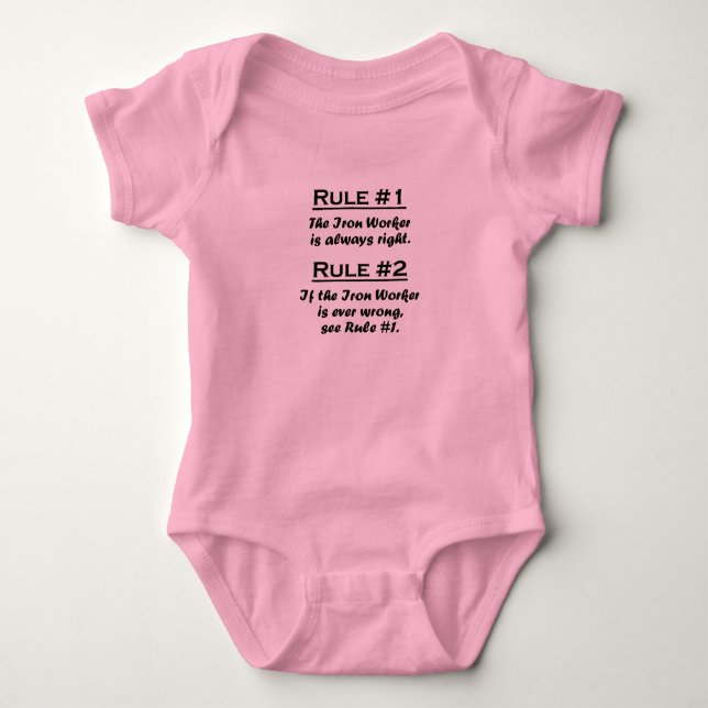 Rule Iron Worker Baby Bodysuit (Front)