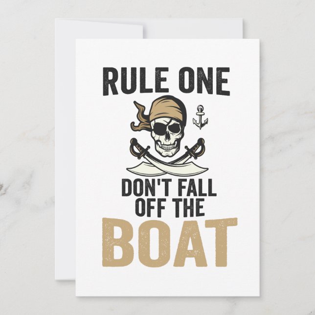 Rule one Don't Fall off the Boat Funny Invitation (Front)