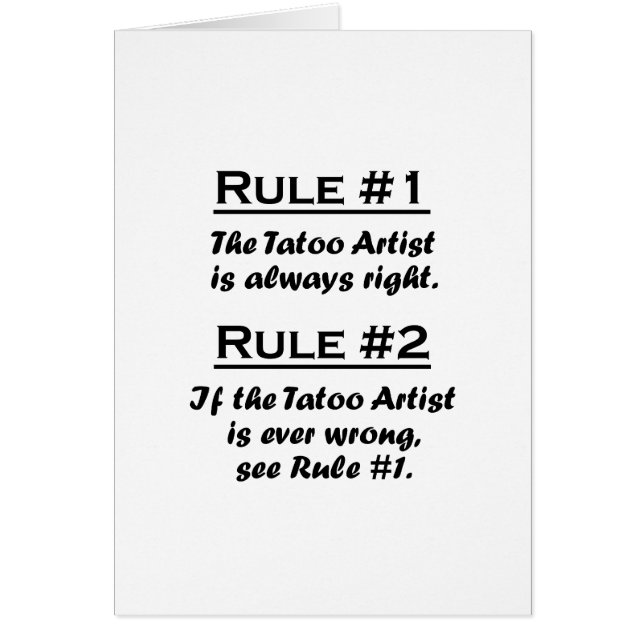 Rule Tatoo Artist (Front)