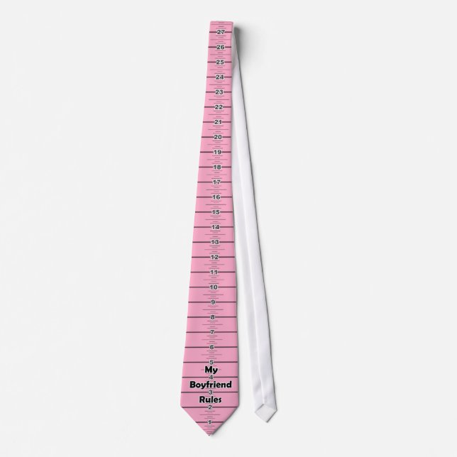 Ruler Tie - "My Boyfriend Rules" (Front)