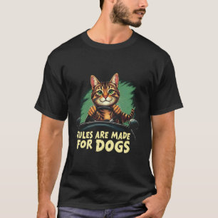Rules Are for Dogs Funny Driving Cat Lover Humour T-Shirt