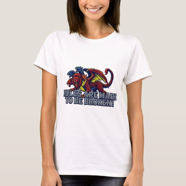 Rules Are Made To Be Broken Multi-Head Beast Graph T-Shirt (Front)
