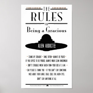 Rules for Being a Gracious Abductee Poster