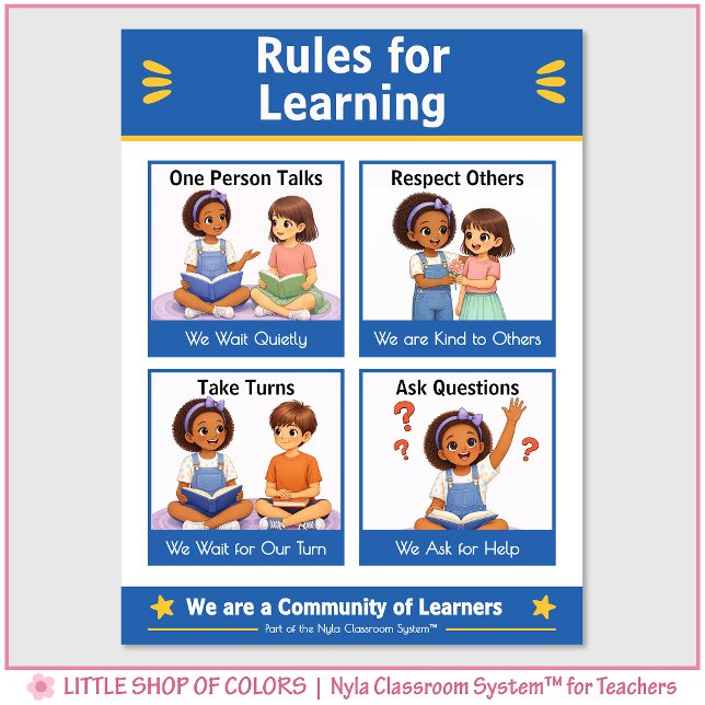 Rules for Learning Teacher Anchor Chart (Creator Uploaded)