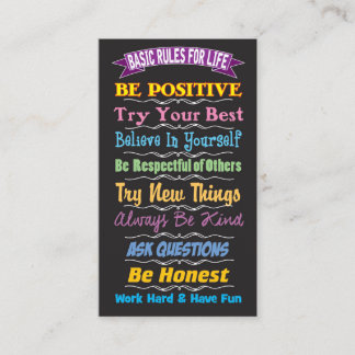 Rules for Life Inspirational Card