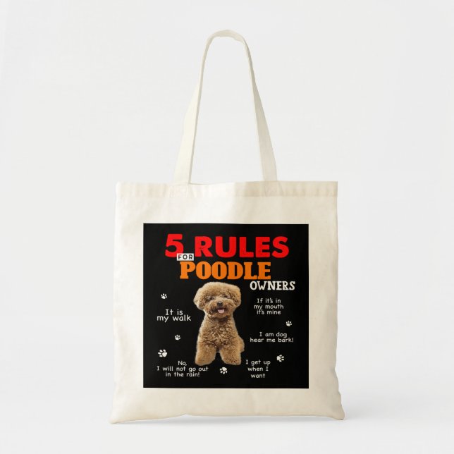 Rules For Poodle Owners Tote Bag (Front)