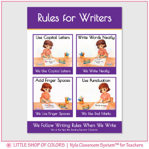 Rules for Writers Classroom Anchor Chart