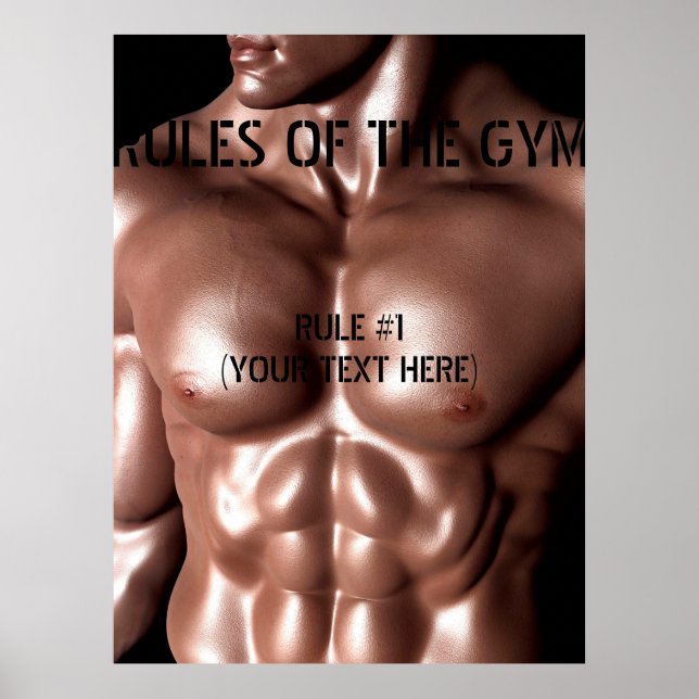 Rules of the Gym customisable text Poster (Front)