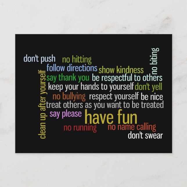 Rules of the House Postcard (Front)