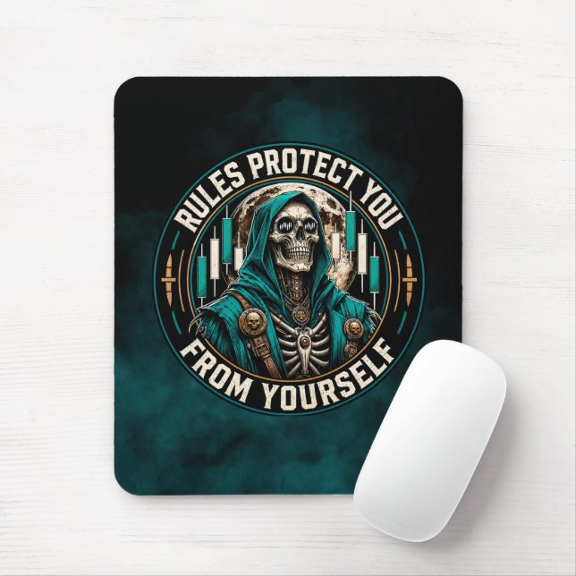 Rules Protect You From Yourself Teal Smoke Reaper  Mouse Pad (With Mouse)