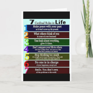 rules, quotes,sayings card