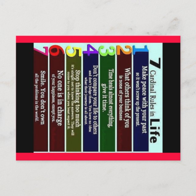 rules, quotes,sayings postcard (Front)