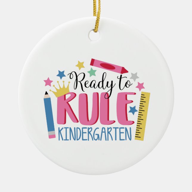 Ruling Kindergarten Ceramic Ornament (Front)