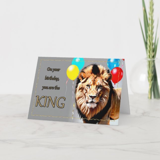 Ruling King Boy's Birthday Card (Front)