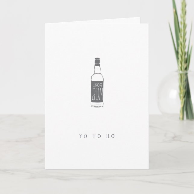 Rum Bottle - Yo Ho Ho | Birthday Greeting Card (Front)