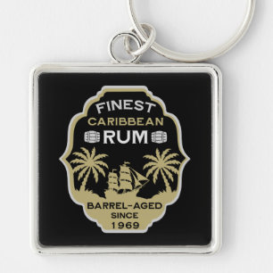 Rum Drinker Birthday Over The Hill Key Ring