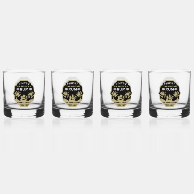 Rum Drinker Gift Whiskey Glass (Front)