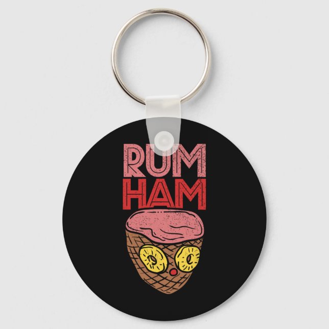 Rum Ham T Shirt I Funny Bbq S  Key Ring (Front)